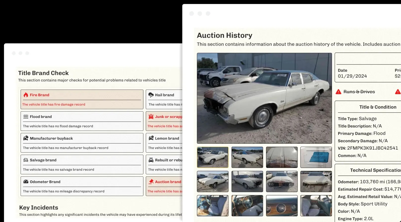 Classic Vehicle History Report